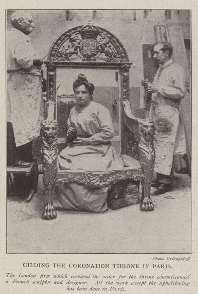 Forgyldning af kroningstronen i Paris af English Photographer