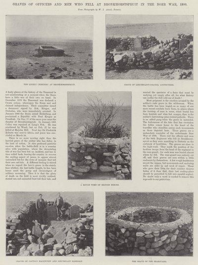 Grave af officerer og mænd, der faldt ved Bronkhorstspruit i Boerkrigen, 1880 af English Photographer