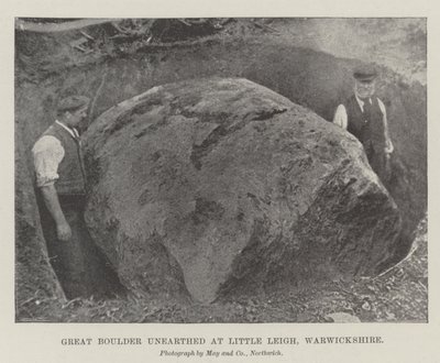 Great Boulder gravet frem ved Little Leigh, Warwickshire af English Photographer