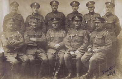 Gruppe af engelske soldater, 1. verdenskrig, Frankrig 1917 (s/h-billede) af English Photographer