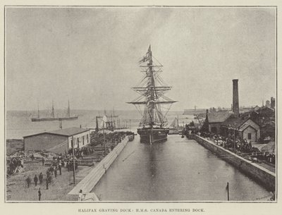 Halifax Graving Dock, HMS Canada går ind i Dock af English Photographer