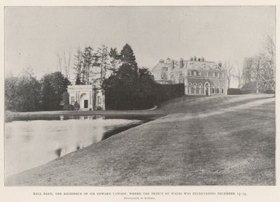 Hall Barn, Sir Edward Lawsons residens, hvor prinsen af Wales blev underholdt 13.-14. december af English Photographer