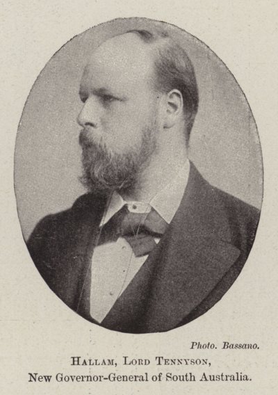 Hallam, Lord Tennyson, ny generalguvernør i South Australia af English Photographer