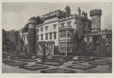 Hawarden Castle, Flintshire, sæde for den ærede W E Gladstone af English Photographer