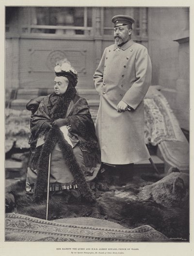 Hendes Majestæt Dronningen og HKH Albert Edward, Prins af Wales af English Photographer
