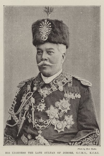Hans Højhed den afdøde Sultan af Johore, GCMG, KCSI af English Photographer