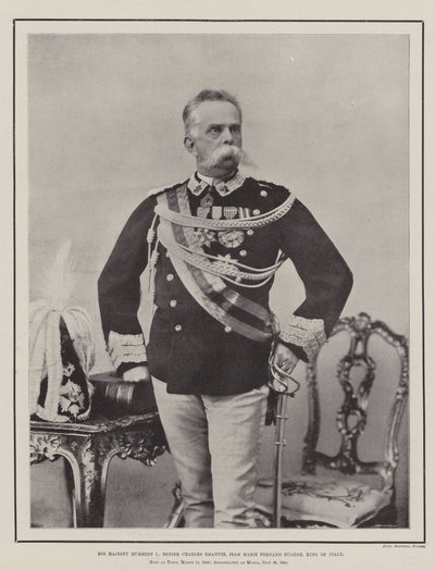 Hans Majestæt Humbert I, Renier Charles Emanuel Jean Marie Fernand Eugene, konge af Italien af English Photographer