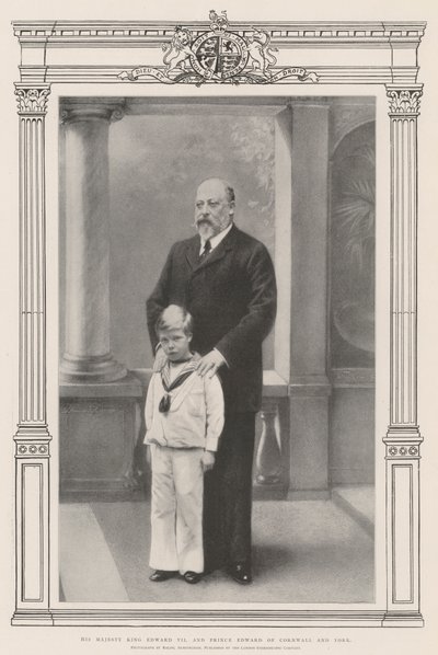 Hans Majestæt Kong Edward VII og Prins Edward af Cornwall og York af English Photographer