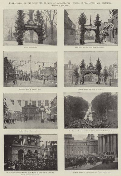 Hertugen og hertuginden af Marlboroughs hjemkomst, scener ved Woodstock og Blenheim af English Photographer