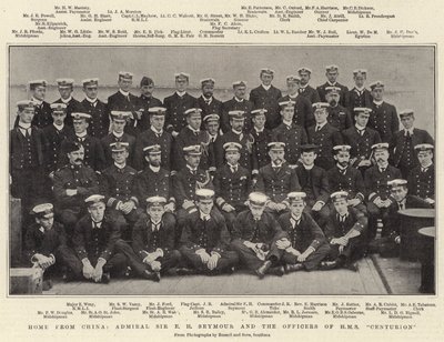 Hjemme fra Kina, admiral Sir E H Seymour og officererne fra HMS Centurion af English Photographer