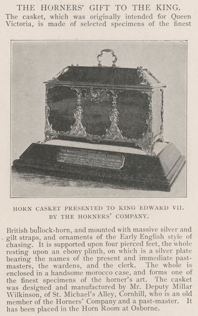 Hornkiste overrakt til kong Edward VII af Horners Company af English Photographer