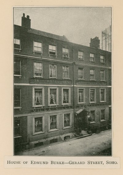 House of Edmund Burke, 37 Gerrard Street af English Photographer