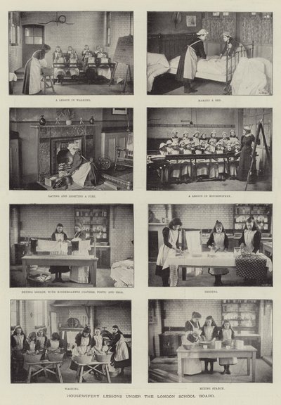 Husmoderundervisning under London School Board af English Photographer