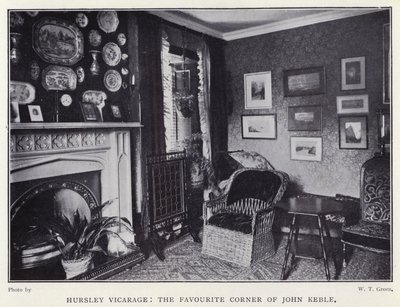 Hursley Vicarage, John Kebles foretrukne hjørne (s/h foto) af English Photographer
