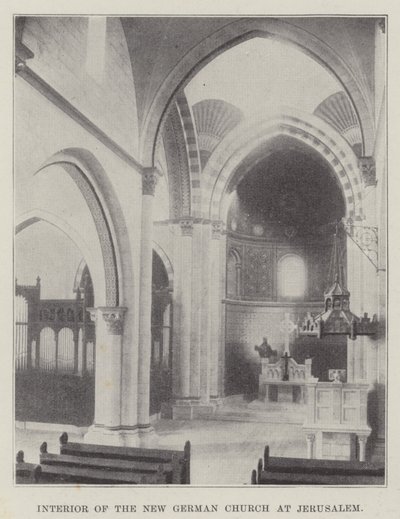 Interiør af den nye tyske kirke i Jerusalem af English Photographer