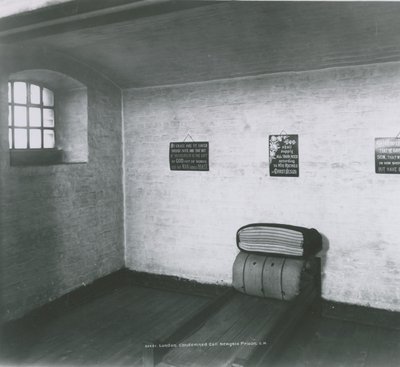 Indvendig se en dødsdømt celle i Newgate Prison af English Photographer