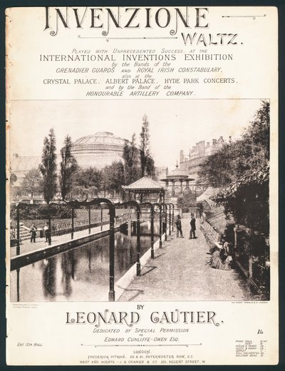 Invenzione Waltz, komponeret til International Inventions Exhibitions, Kensington, 1885 af English Photographer