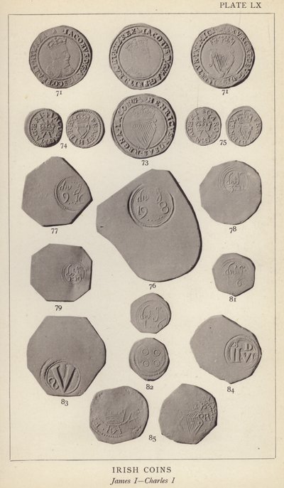 Irish Coins, James I, Charles I (s/h-billede) af English Photographer