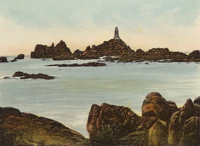 Jersey: Corbiere Lighthouse (farvet foto) af English Photographer