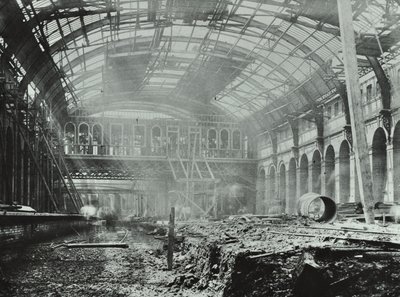 Kings Cross Station: byggearbejde i gang, 1862 af English Photographer