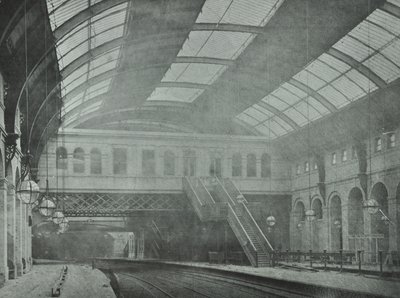 Kings Cross Station: udsigt over perronerne, 1862 af English Photographer