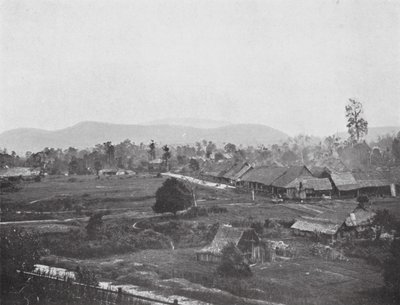 Kuala Lumpur i 1884, stedet for nuværende regeringskontorer (s/h foto) af English Photographer