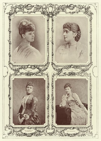 Lady Brooke, Lady Jane Seymour Combe, Hertuginden af Sutherland; Lady Borthwick af English Photographer