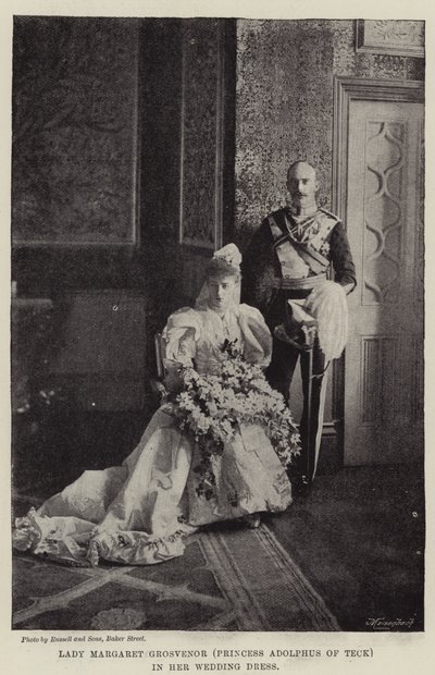 Lady Margaret Grosvenor (Prinsesse Adolphus af Teck) i sin brudekjole af English Photographer