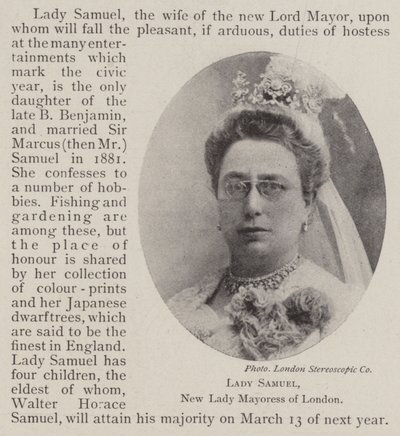 Lady Samuel, New Lady Borgmesterinde i London af English Photographer