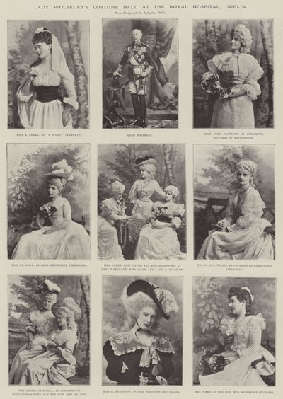 Lady Wolseleys kostumebal på Royal Hospital, Dublin af English Photographer