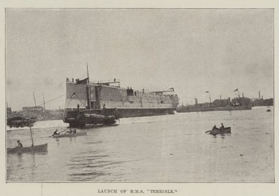 Lancering af HMS Terrible af English Photographer