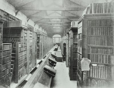 Bibliotek, Sion College, Victoria Embankment, City of London, 1885 af English Photographer