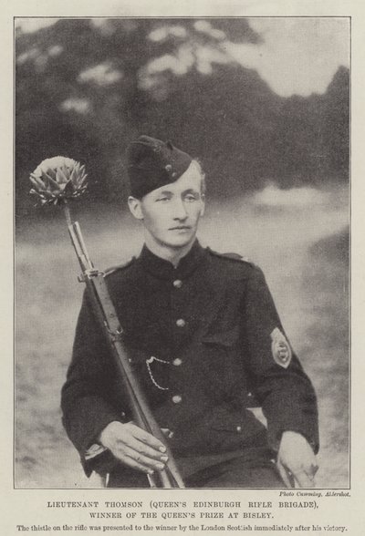 Løjtnant Thomson (Queens Edinburgh Rifle Brigade), vinder af Queens Prize på Bisley af English Photographer