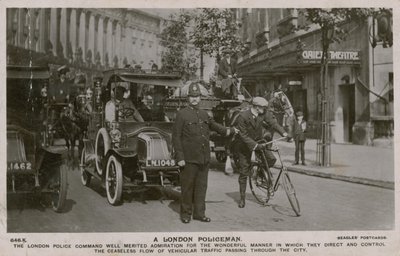 Londons politimand. Postkort sendt 4. juli 1913. af English Photographer