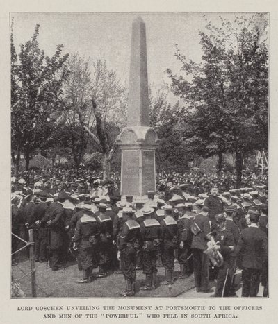 Lord Goschen afslører monumentet i Portsmouth for de magtfulde officerer og mænd, der faldt i Sydafrika af English Photographer