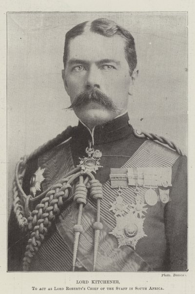 Lord Kitchener, til at fungere som Lord Roberts stabschef i Sydafrika af English Photographer