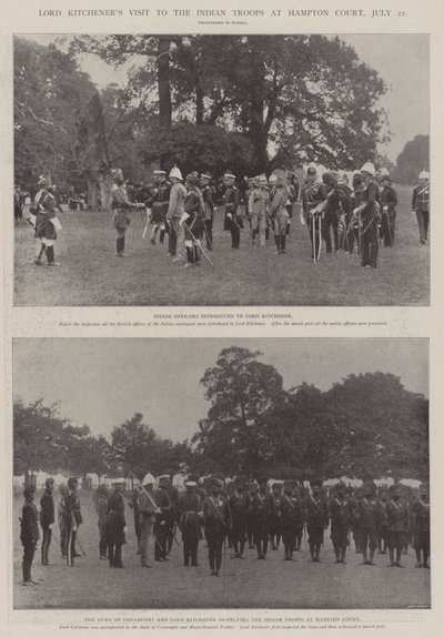 Lord Kitcheners besøg hos de indiske tropper i Hampton Court den 22. juli af English Photographer