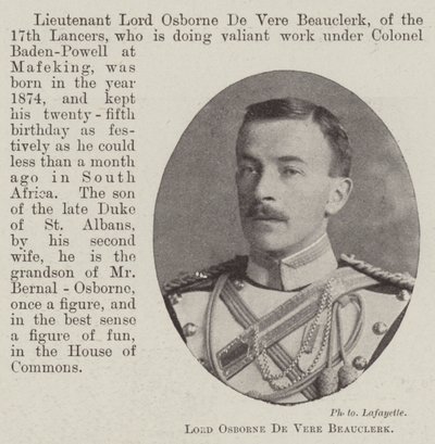 Lord Osborne De Vere Beauclerk af English Photographer