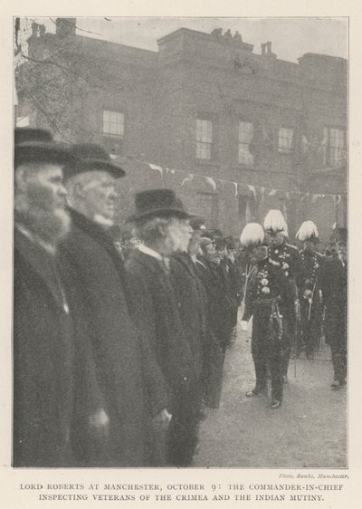 Lord Roberts i Manchester, 9. oktober, den øverstkommanderende inspicerer veteraner fra Krim og det indiske mytteri af English Photographer