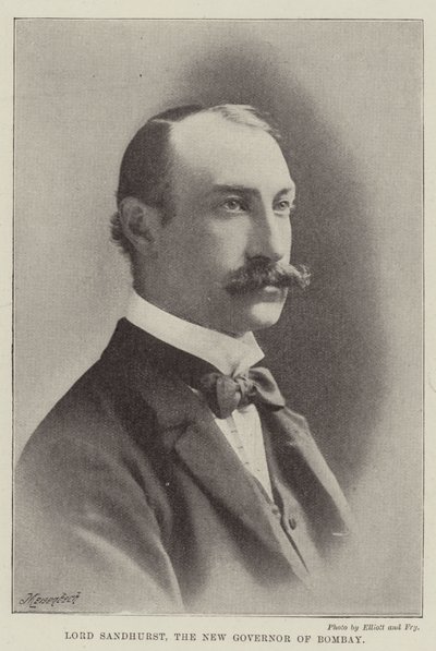 Lord Sandhurst, den nye guvernør i Bombay af English Photographer