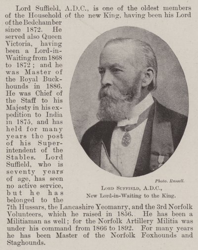 Lord Suffield, ADC, Ny Lord-in-Waiting til kongen af English Photographer