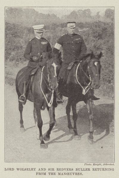 Lord Wolseley og Sir Redvers Buller vender tilbage fra manøvrerne af English Photographer