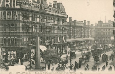 Ludgate Hill Station og New Bridge Street, London af English Photographer