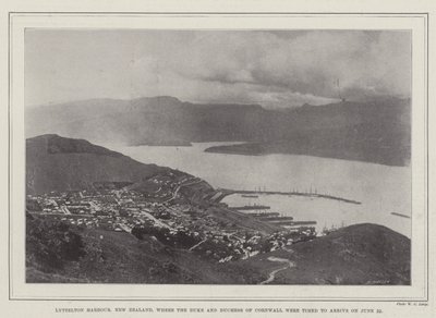 Lyttelton Harbour, New Zealand, hvor hertugen og hertuginden af Cornwall skulle ankomme den 22. juni af English Photographer