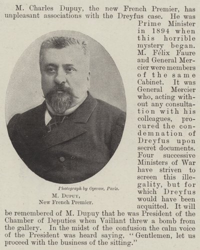 M Dupuy, ny fransk premierminister af English Photographer