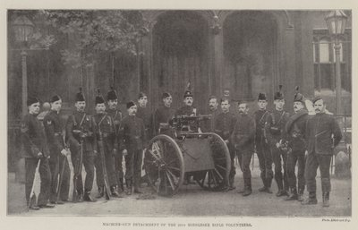 Maskingeværløsning af de 22. Middlesex-riflefrivillige af English Photographer