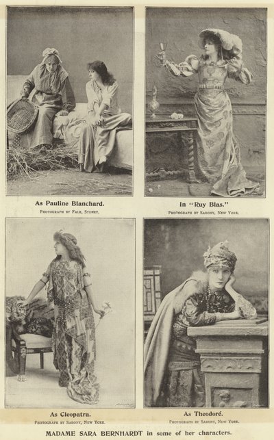 Madame Sara Bernhardt i nogle af sine karakterer af English Photographer