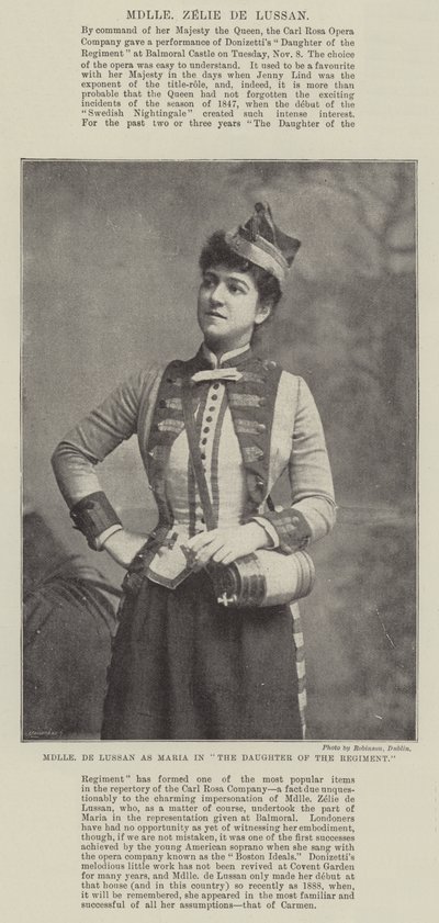 Mademoiselle de Lussan som Maria i Regimentets datter af English Photographer