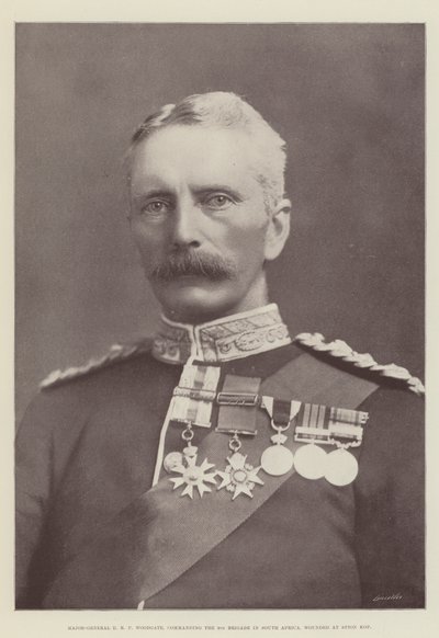 Generalmajor E R P Woodgate, der kommanderede 9. brigade i Sydafrika, såret ved Spion Kop af English Photographer