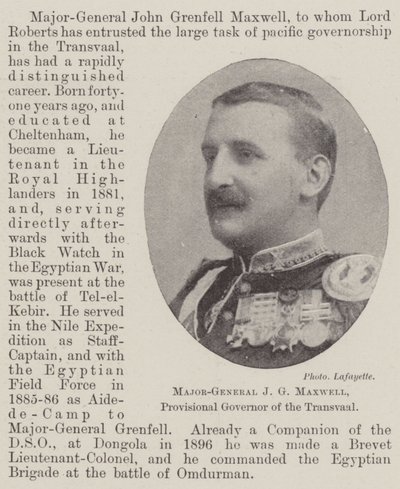 Generalmajor J G Maxwell, provisorisk guvernør i Transvaal af English Photographer